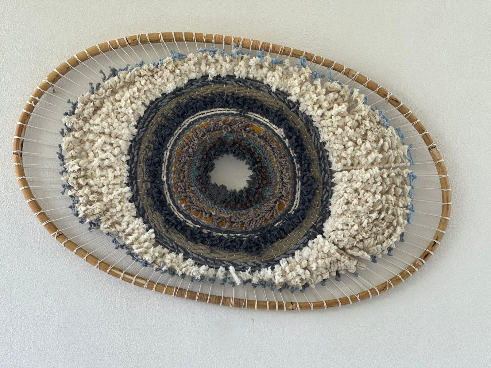 Mati Oval Handmade Wall Hanging in Black & White 0
