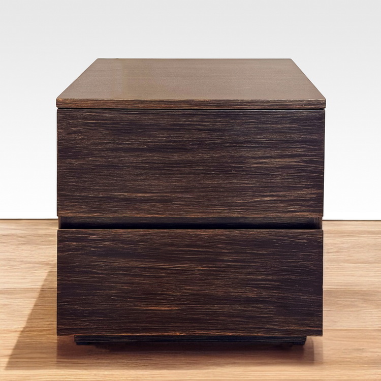 Golden Brown Nightstand - Natural Wood Panels 0
