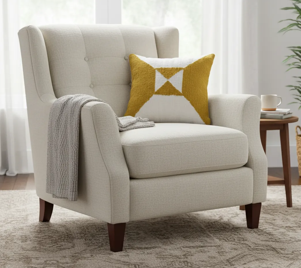 Cream Yellow Arrows Cushion 1