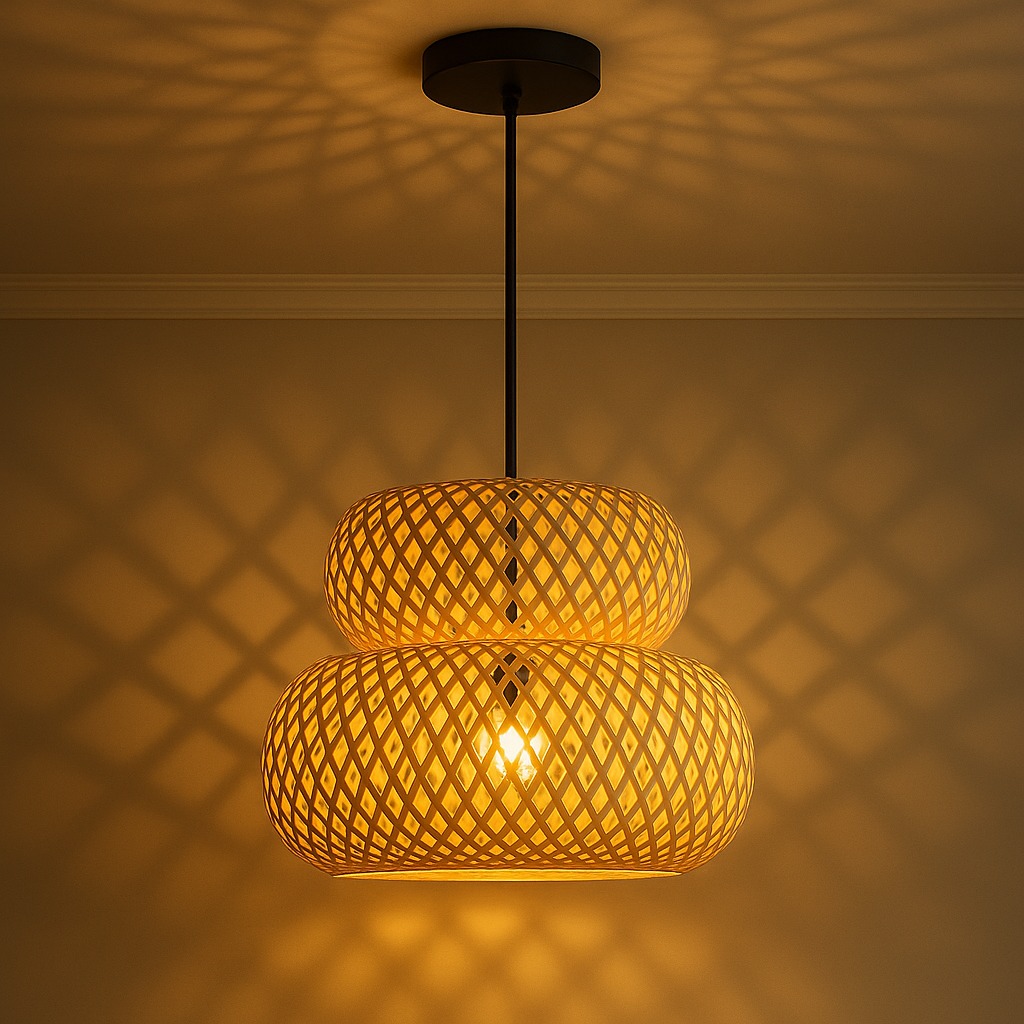 Rattan Ceiling Lamp – Embracing Boho Style With Natural Illumination - CLB60 1