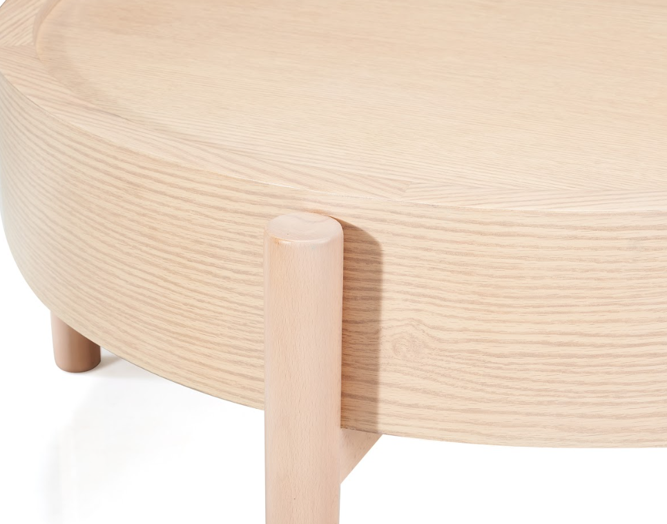 Otto Coffee Table - Round Shape With Solid Wooden Structure 1