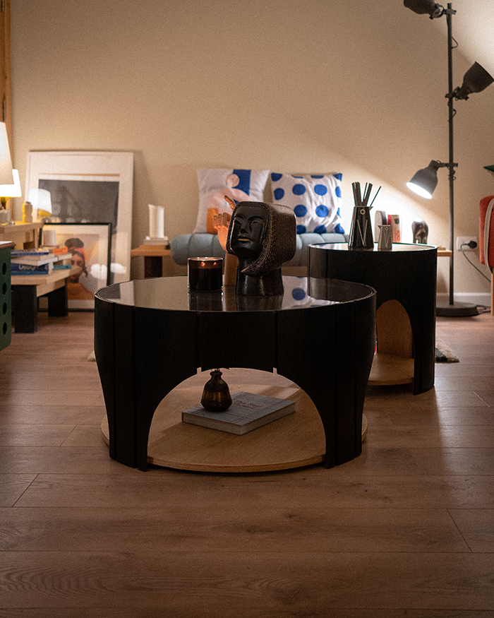 Nordica Olia Coffee Table - Glass Top - Round Design 5