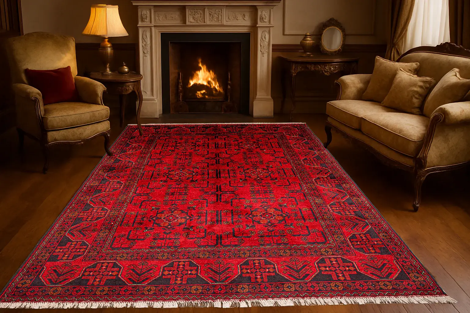 Khan Mohamadi Handmade Wool Rug – Bold Heritage and Lasting Craft 2