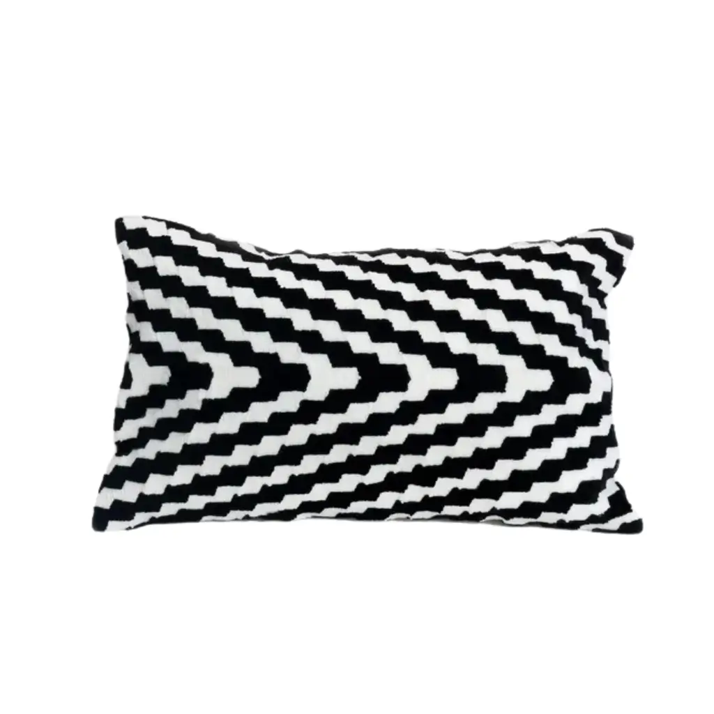 Pulse Cushion – Black & White Chevron 0