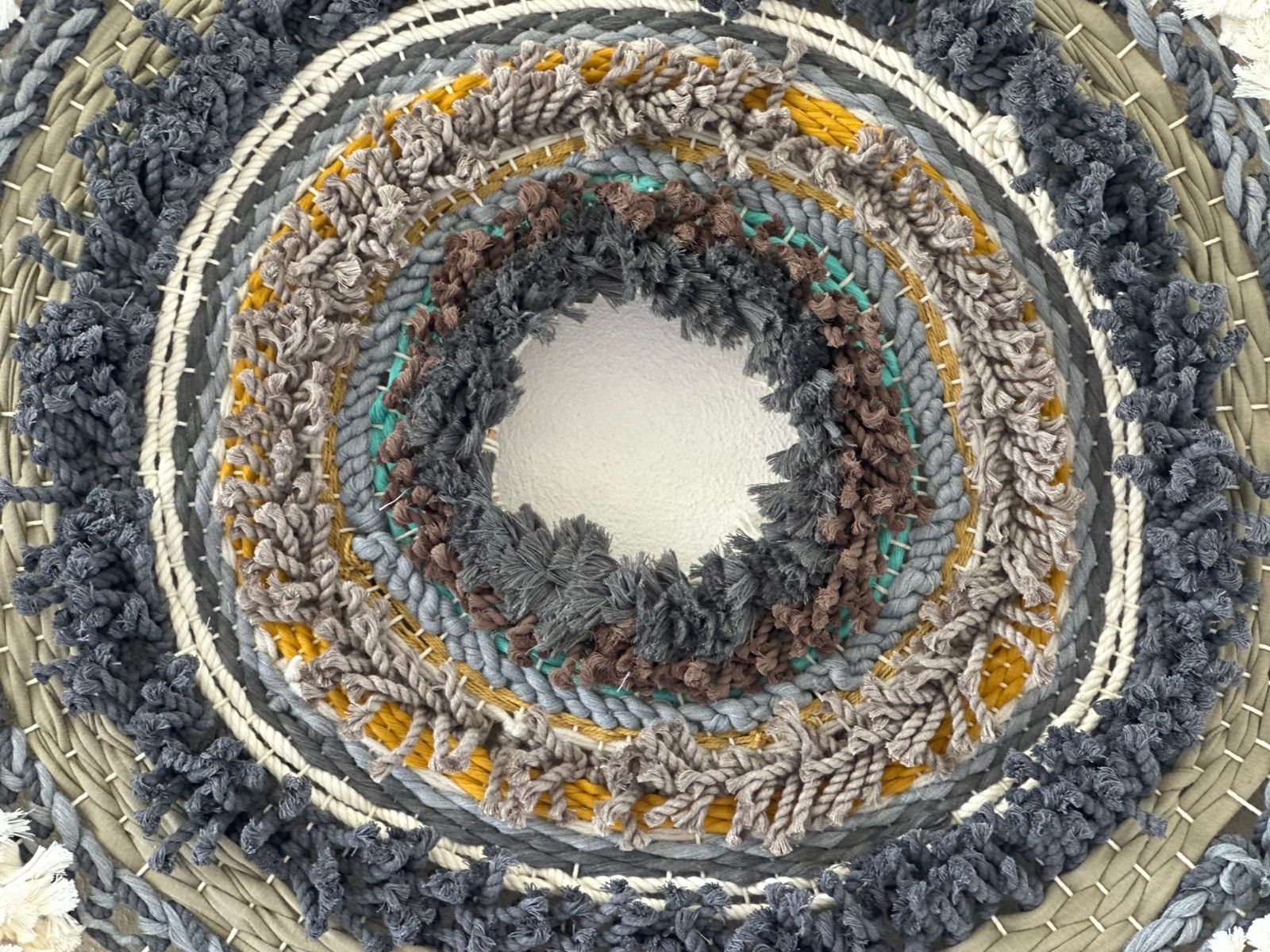 Mati Oval Handmade Wall Hanging in Black & White 1