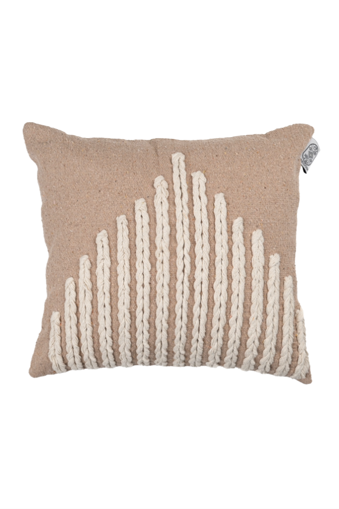 Iris Beige Handwoven Cushion 0