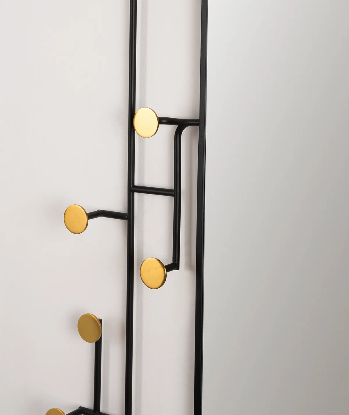 Black & Gold Modern Wall Mirror – Steel Frame Design 1