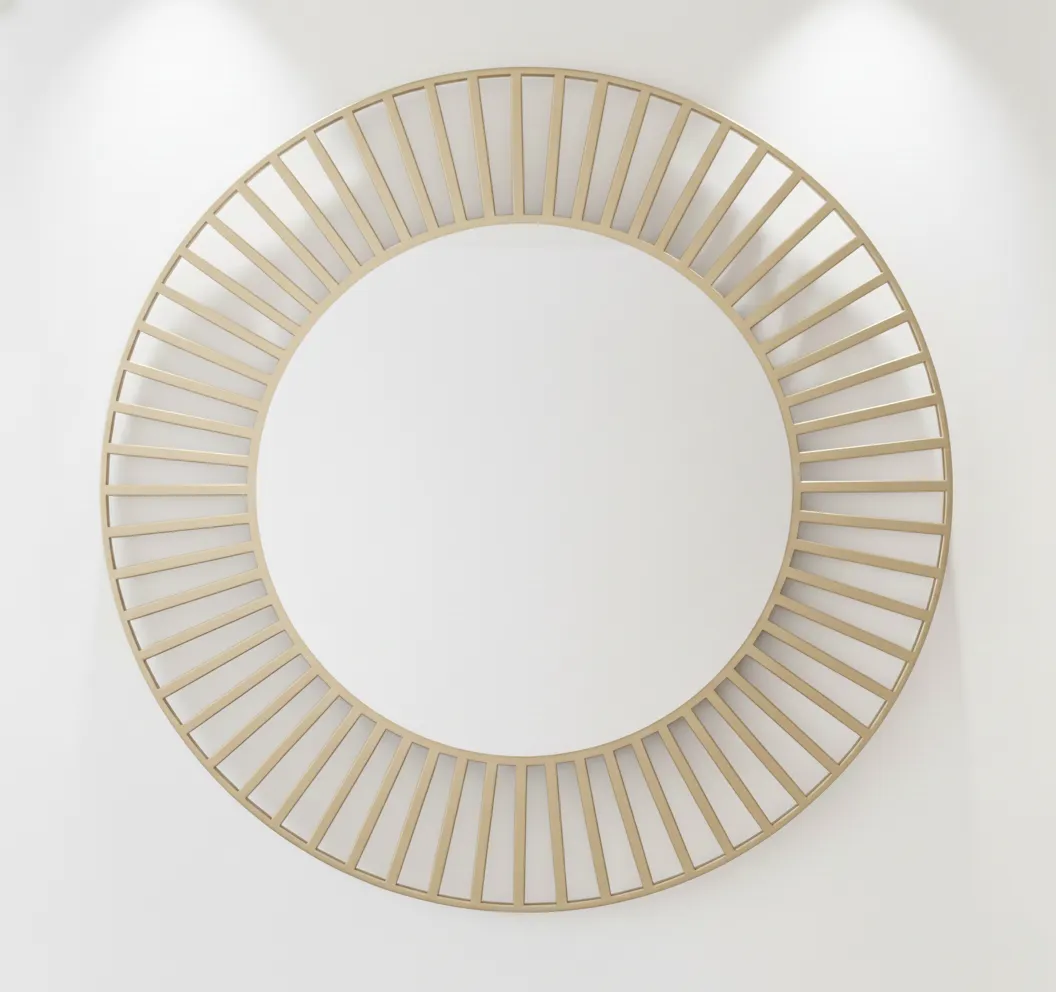 Ray Metal Wall Mirror – Round Design With Contemporary Sunburst Frame 0