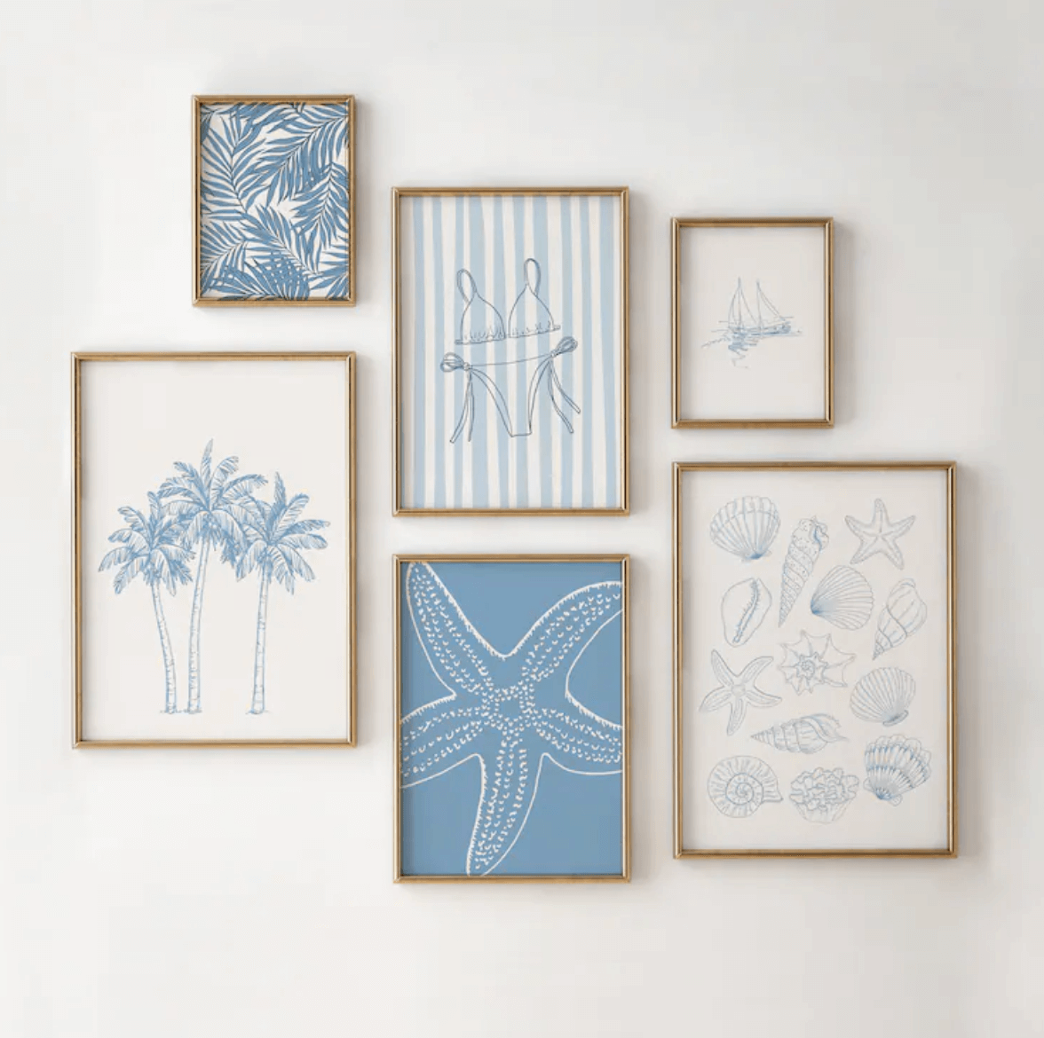 Coastal gallery wall set of 6 0