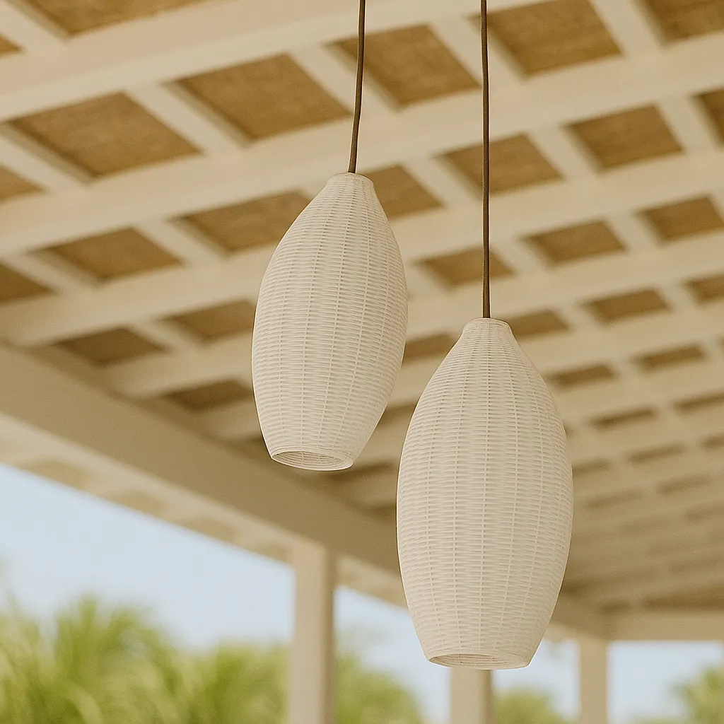 Sprout Bamboo Pendant White 1