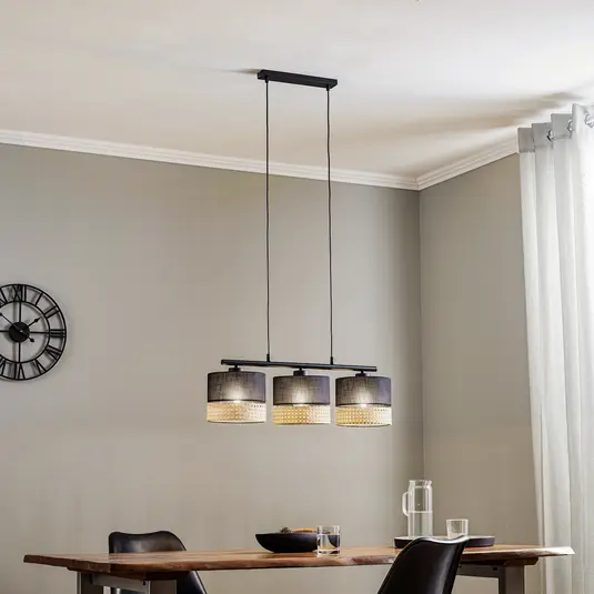 Edith Modern Ceiling Lamp Straw and Black - YLM012 1