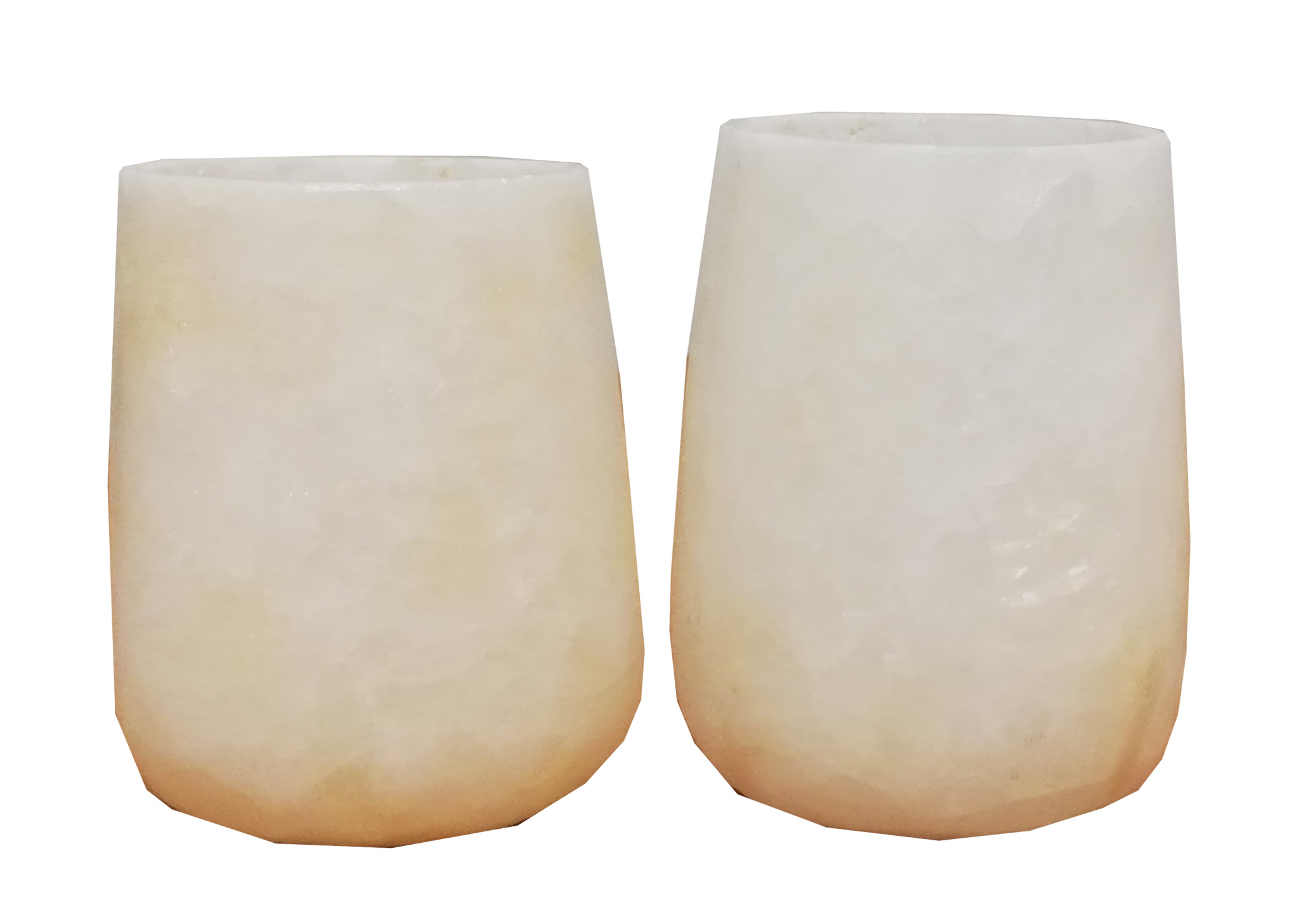 Alabaster Cylinder Vases Duo 0