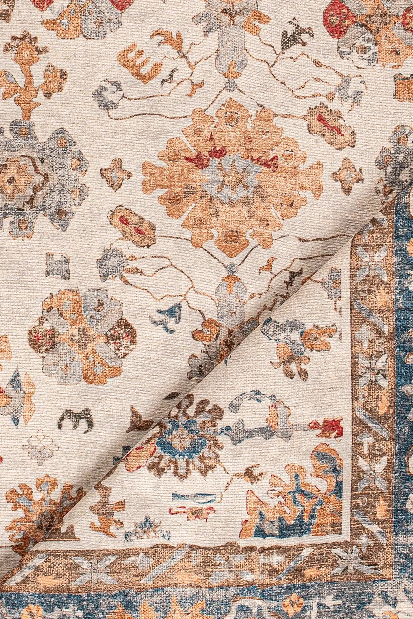 Woven Whispers Digital Woven Rug – Classic Floral Elegance and Soft Comfort 1