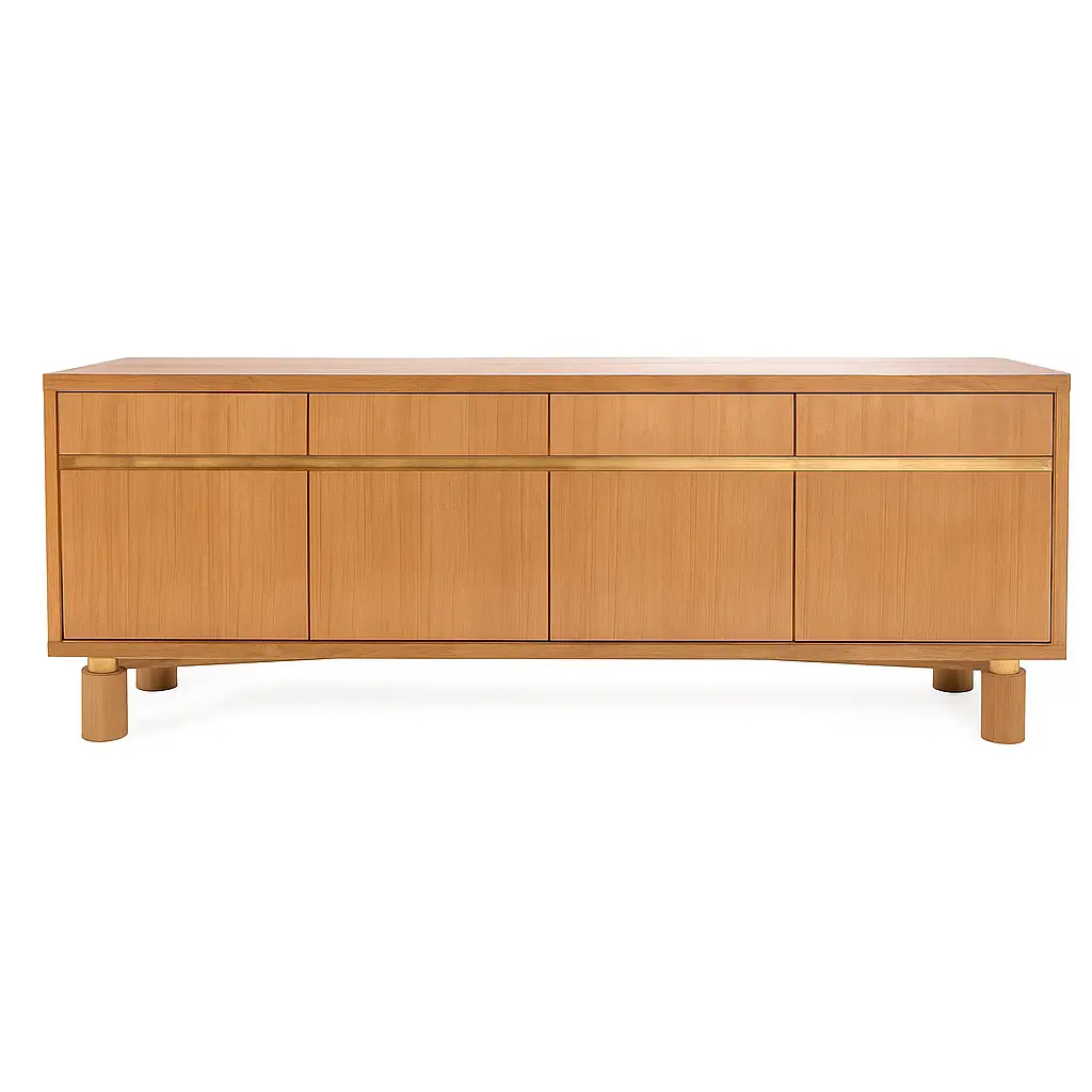 Dynasty Sideboard - Wood Buffet with Gold Accents 0