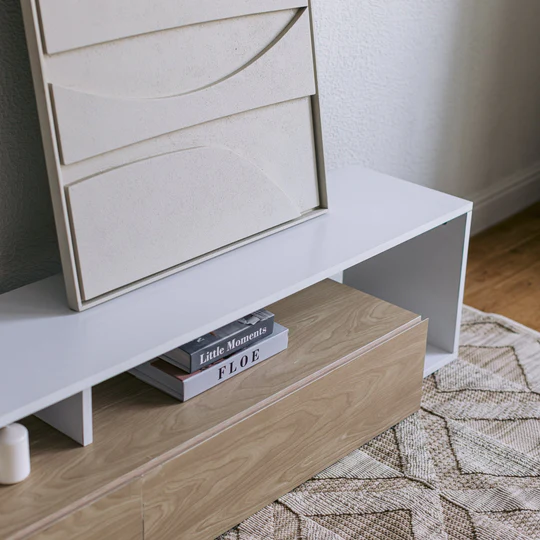 Alto Multi-Tier TV Unit – Wooden Base - Shelves & Drawer 4