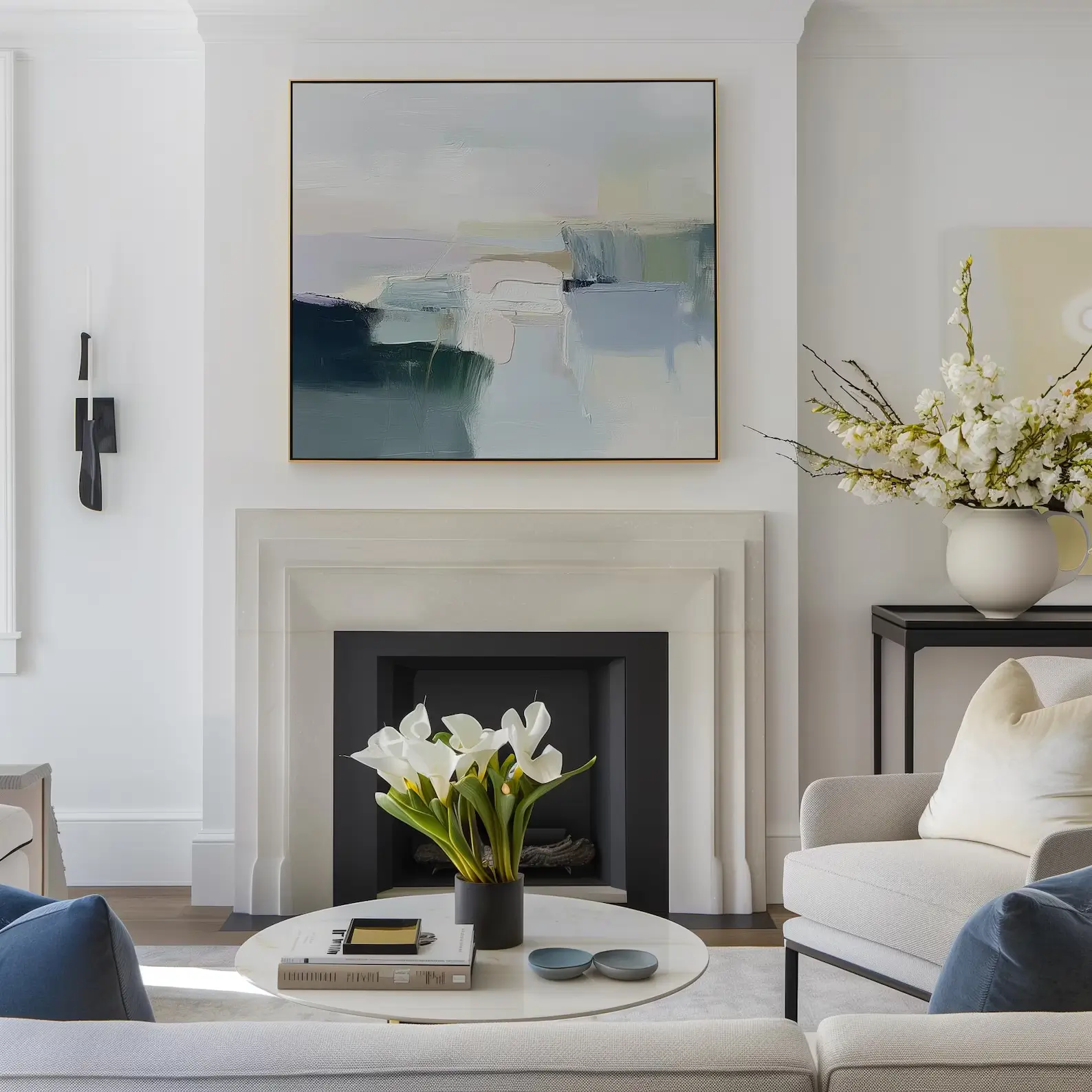 Soft Horizon Abstract Landscape Print – Calm Modern Wall Art 1