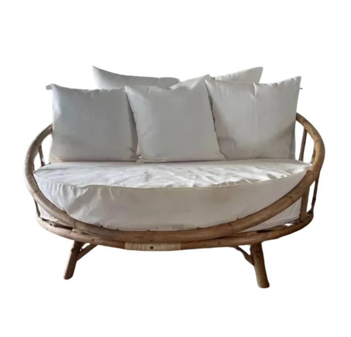 Sachi Daybed Lounger In Bamboo With Mattress & Cushions 0