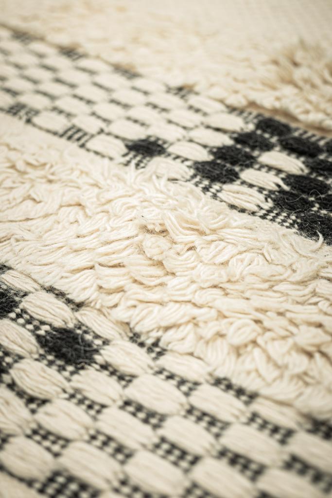 Domestic Handwoven Black & Cream Striped Rug – Timeless Design 4