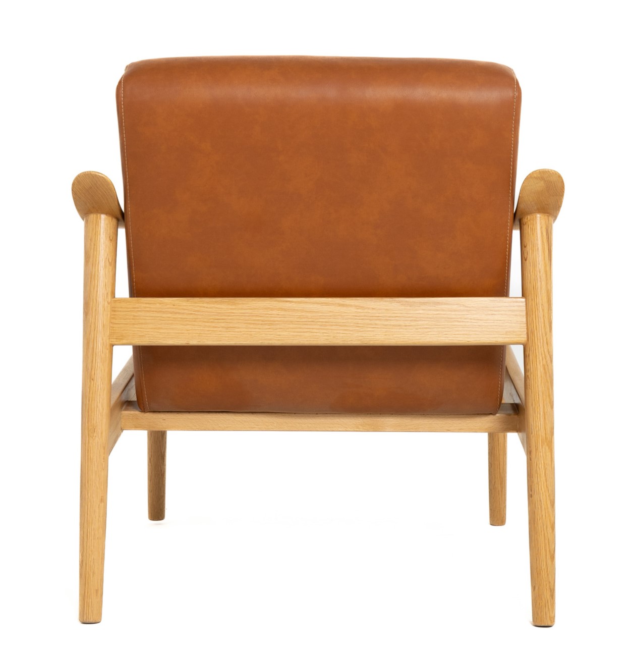 Mid-Century Leather Chair With Wooden Frame 2