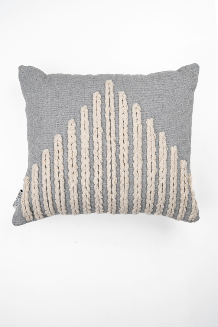 Iris Grey Handwoven Cushion 0