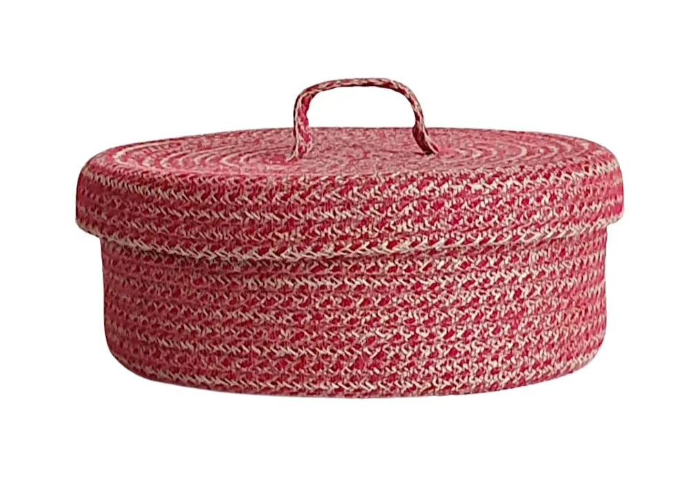 Colored Jute Basket with Lid
