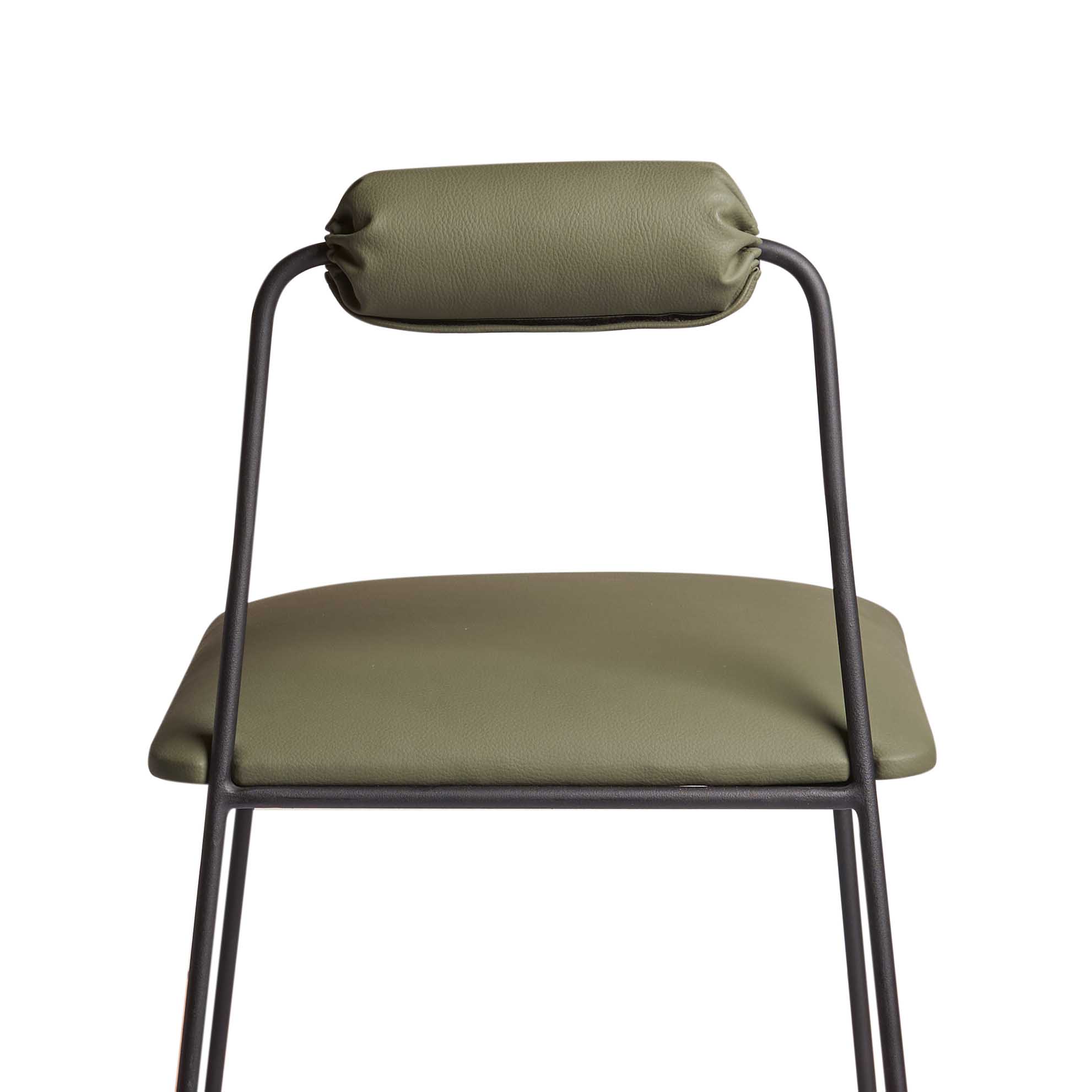 Skeleton Black Metal Bar Stool With Upholstered Seat 4