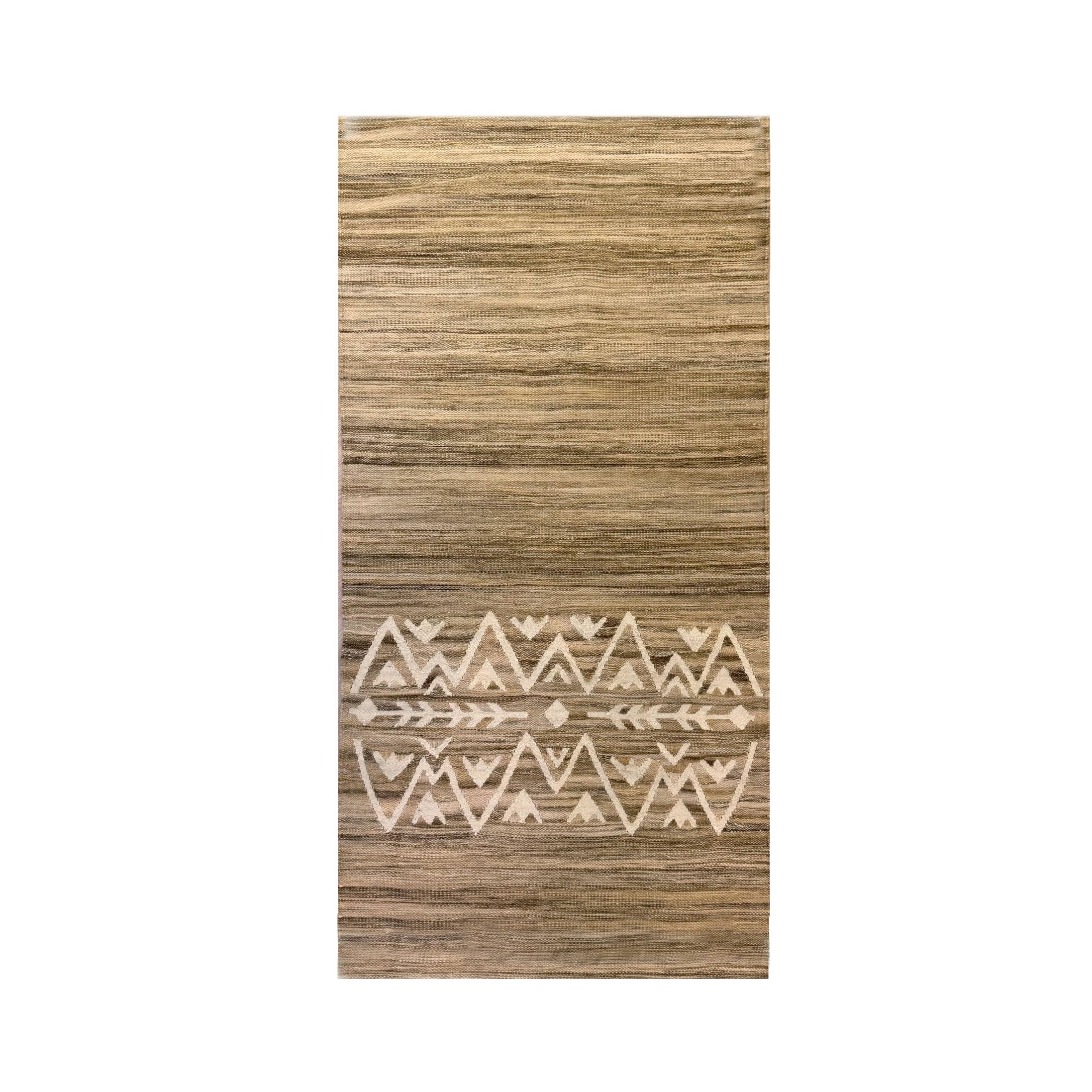 Flourishment Kilim Rug With Subtle Pattern and Natural Texture 0