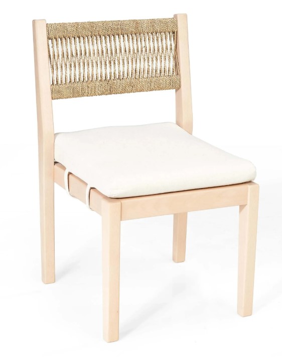 Sofie Dining Chair – Natural Wood Frame - Woven Backrest