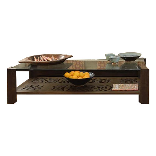 Carved Table With Glass Top 0