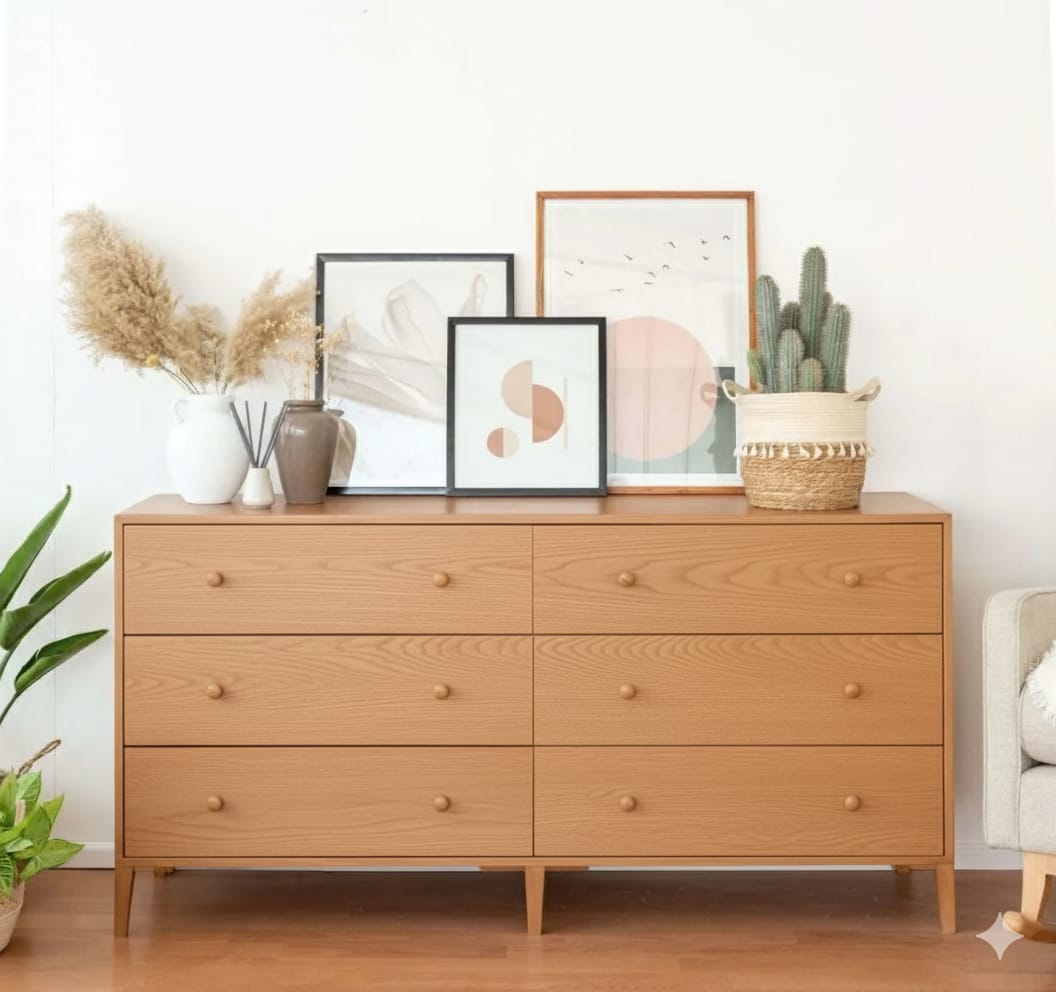 Oak Chest of 6 Drawers 0