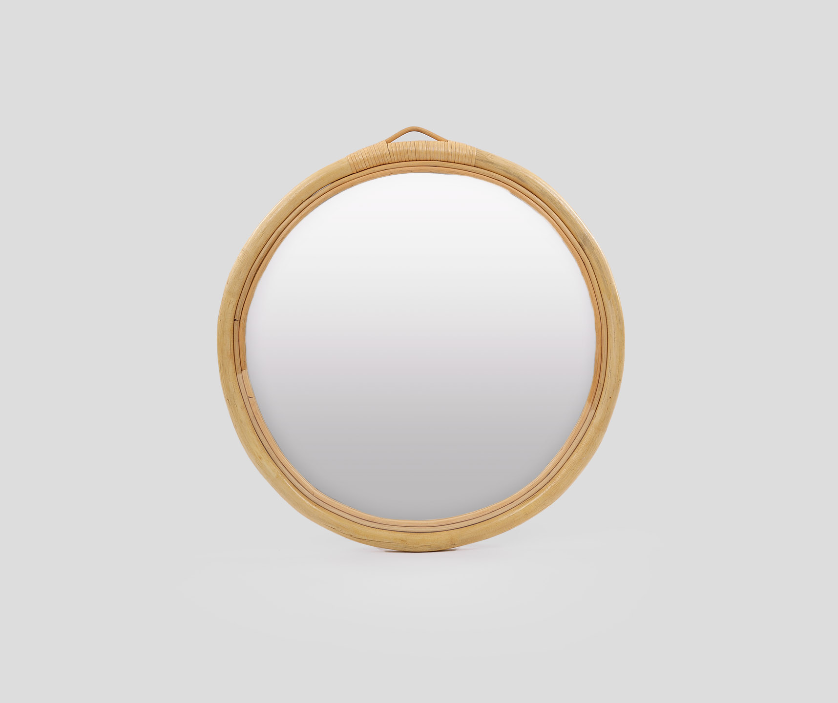 Sirkel Handmade Round Bamboo Wall Mirror