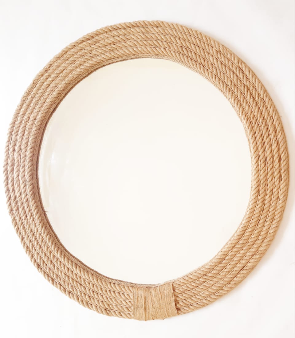 Helena  Handmade Wall Mirror With Natural Jute Rope Frame 1