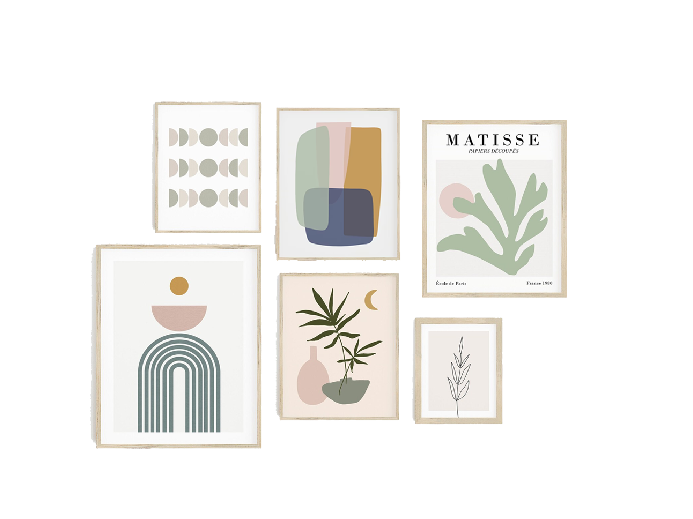 Abstract Gallery Printed Wall Artwork Set With Wooden Frame 0