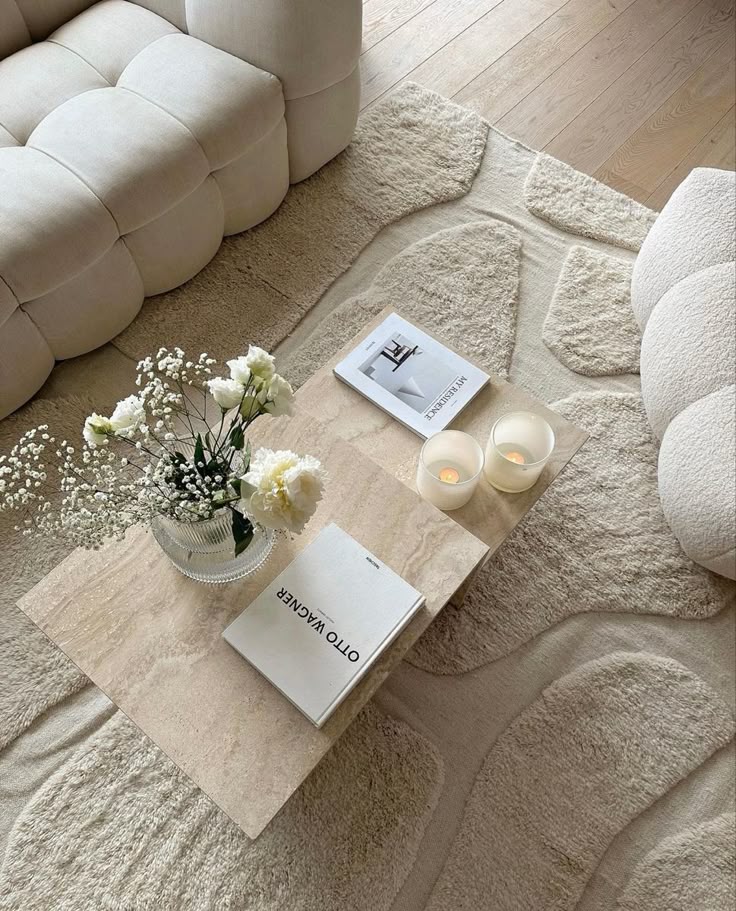 T Coffee Table - Travertine Marble - Geometric Design 2