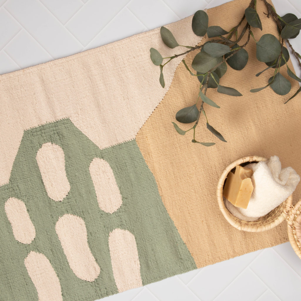 Mint Bricks Bath Mat 1