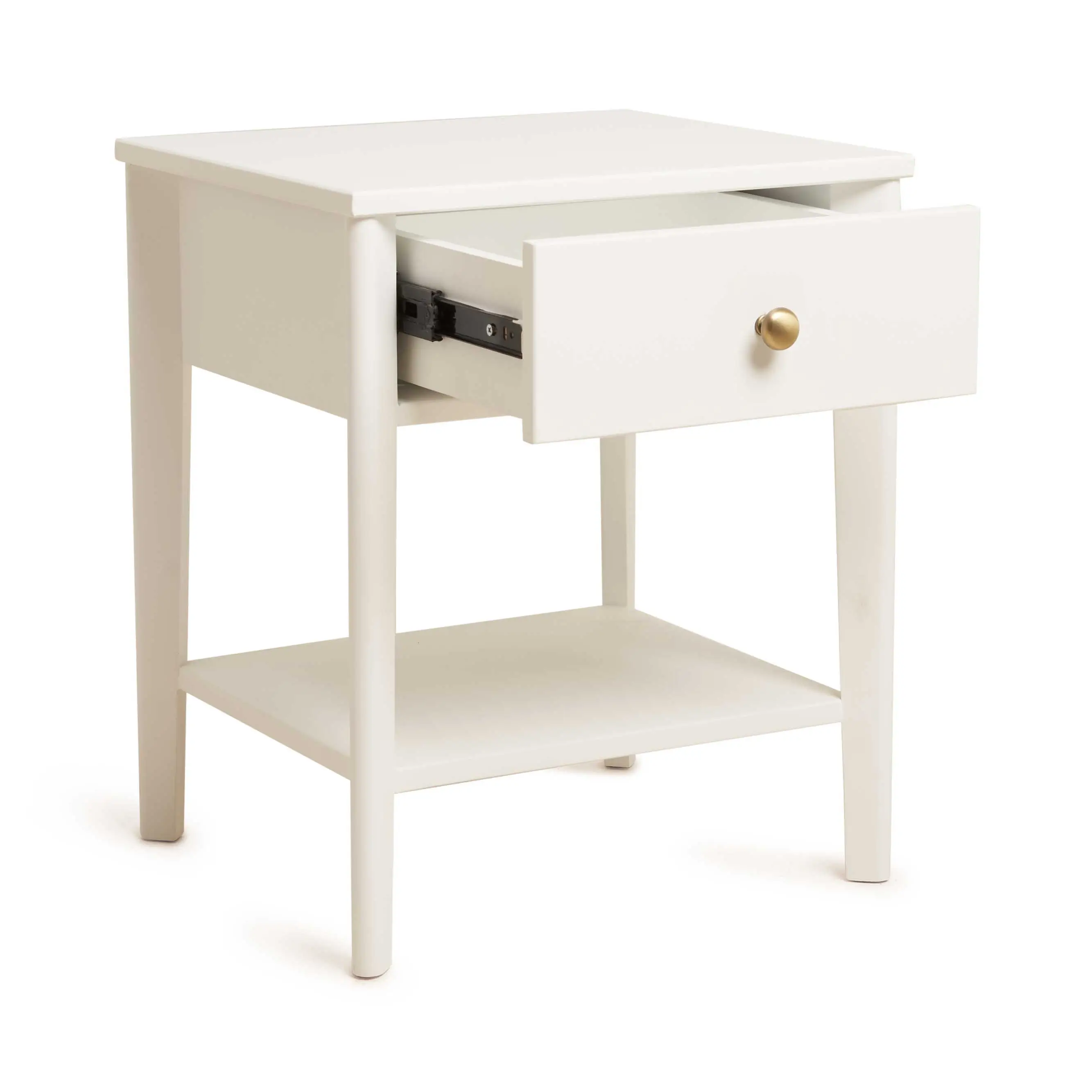 Lila Night stand With Oak Veneer & Brass Handle 1