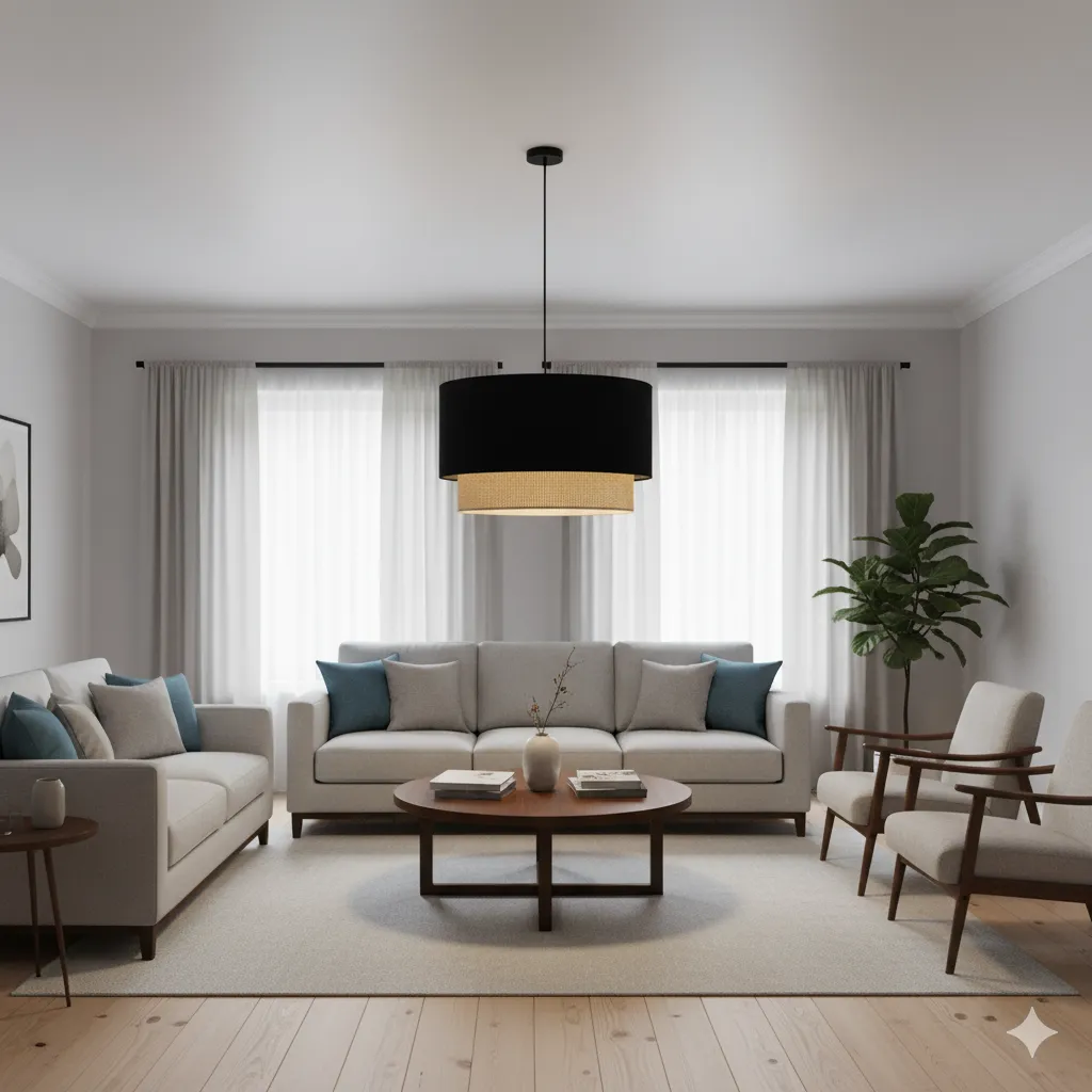 Felicity Modern Ceiling Lamp - Black & Beige - YL-M019 1