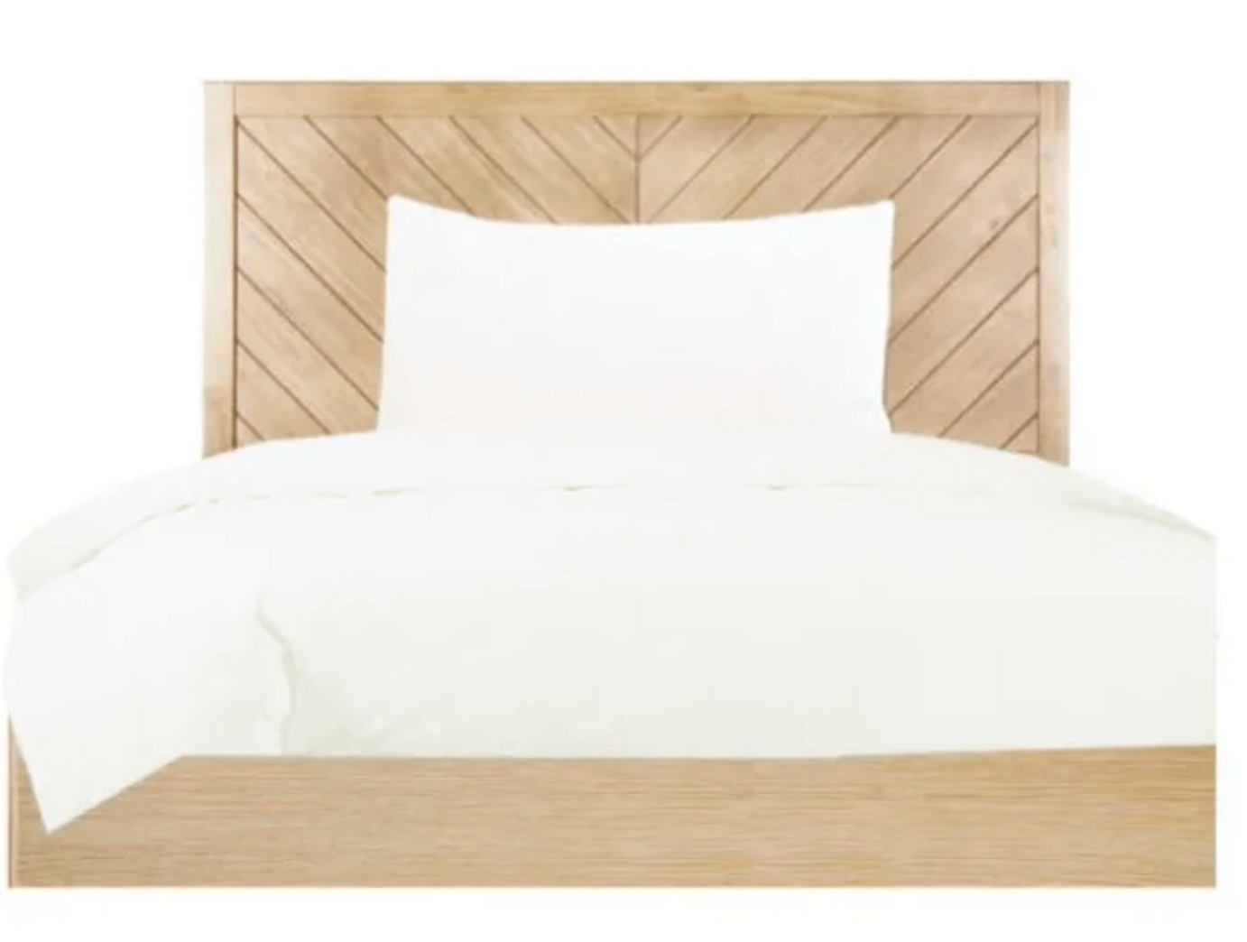 Chevron Wooden Bed With Modern Headboard 0