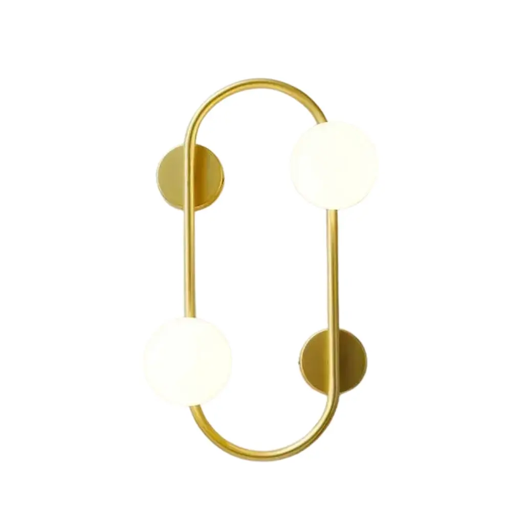 Gold Oval Dual Globe Wall Lamp ARK013 0