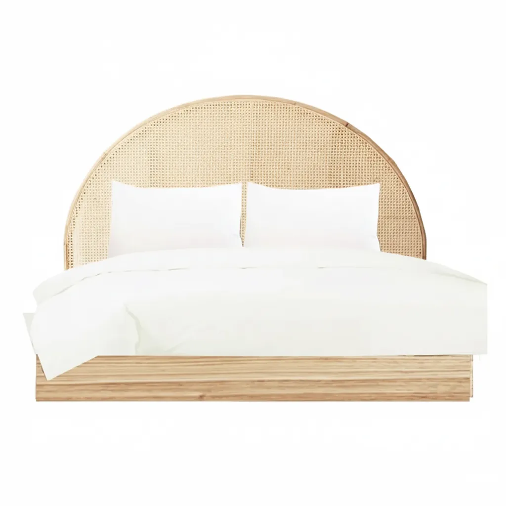 Cane Bed and Headboard 0