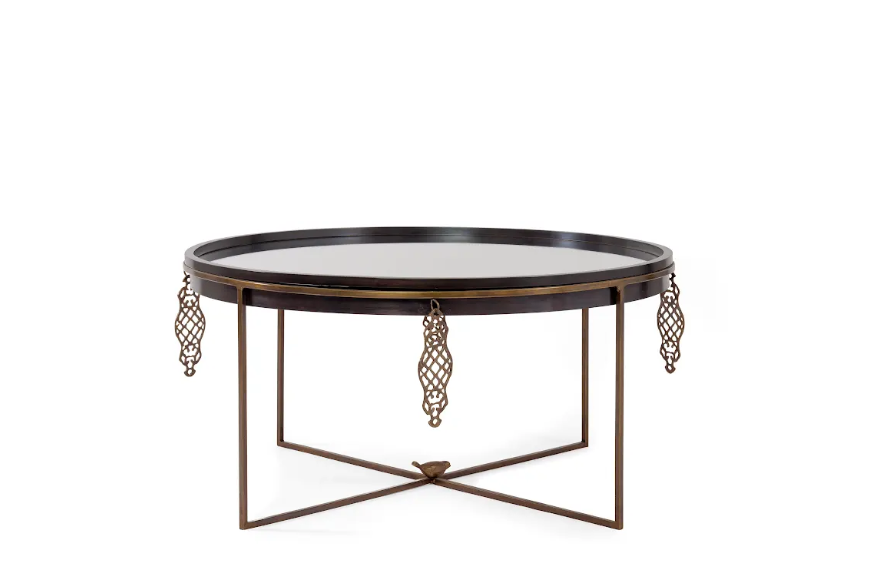 Round Brass Table - Intersecting Legs - Decorative Pieces 0