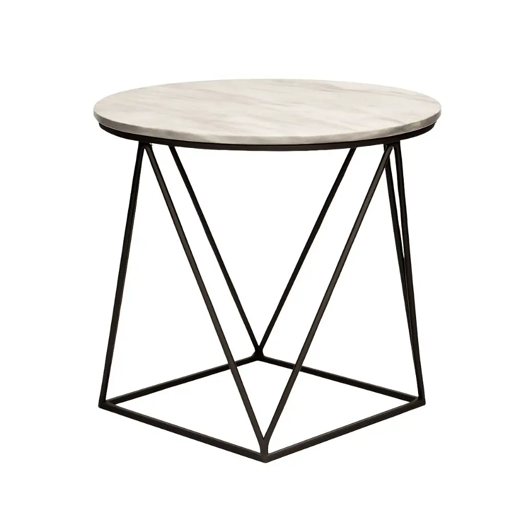 Sama Small Round Coffee Table With Metal Legs 0