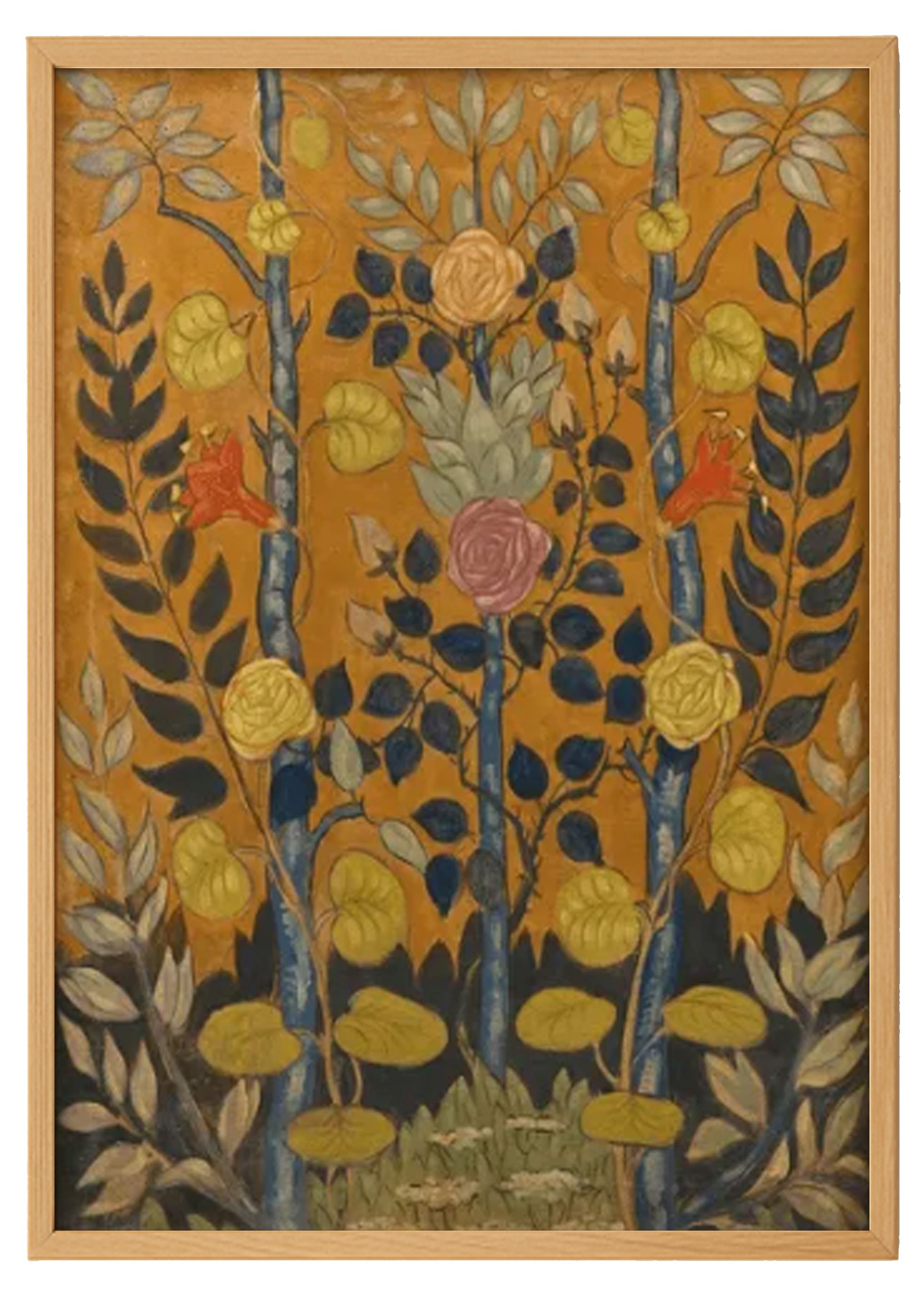 Floral Vintage Folk Art Botanical Print