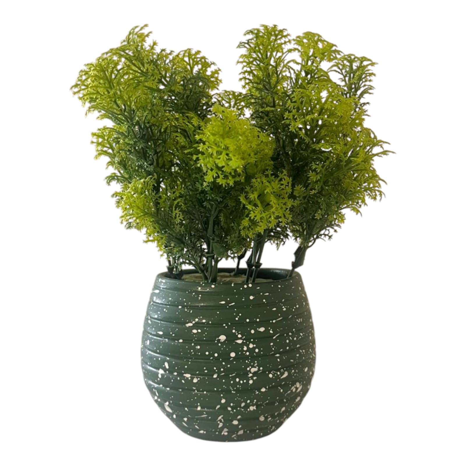 Artificial Green Plant with Terrazzo Pot image