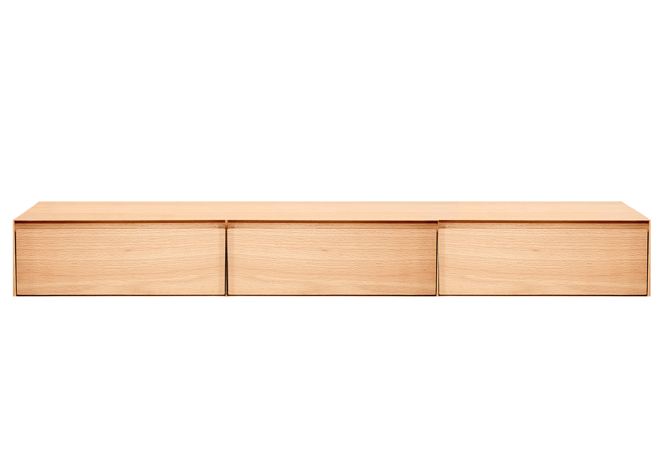Natural Oak Floating Dresser With Three Drawers 0