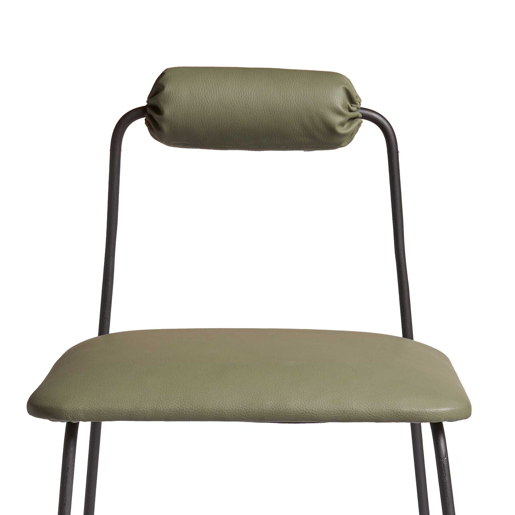 Skeleton Black Metal Bar Stool With Upholstered Seat 2