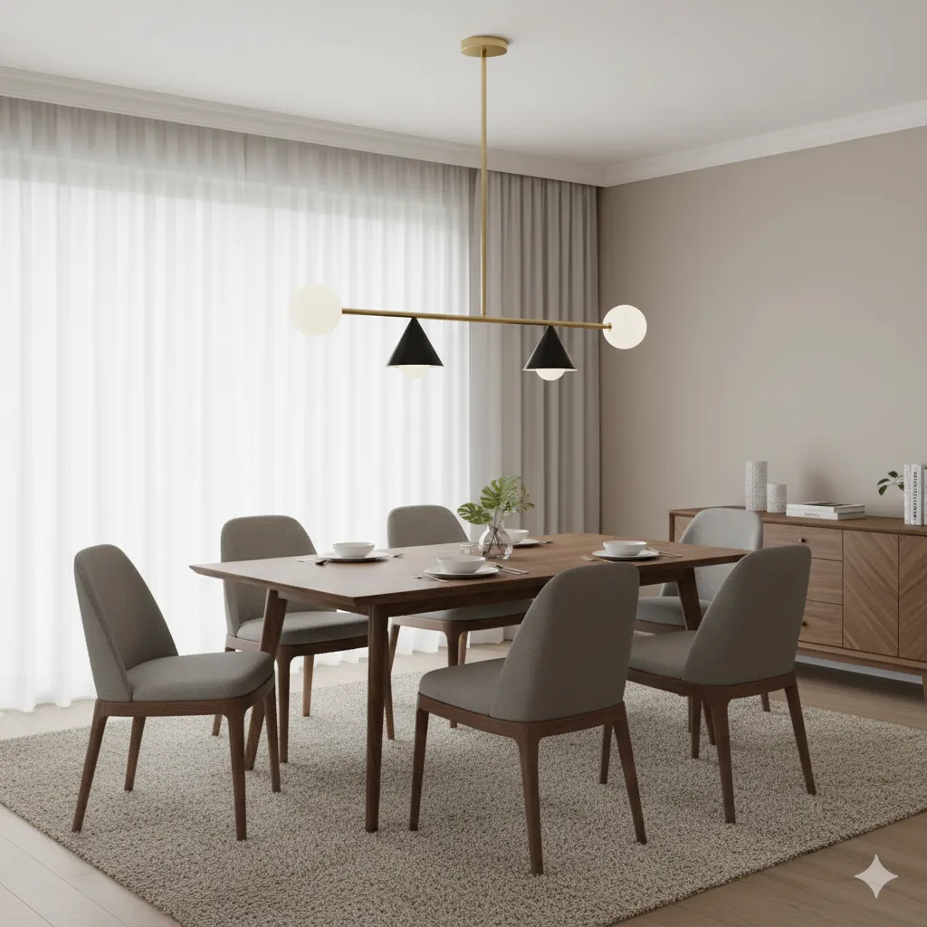 Modern Black & Gold Steel Ceiling Lamp With 4 Opal Globes - YL733 1