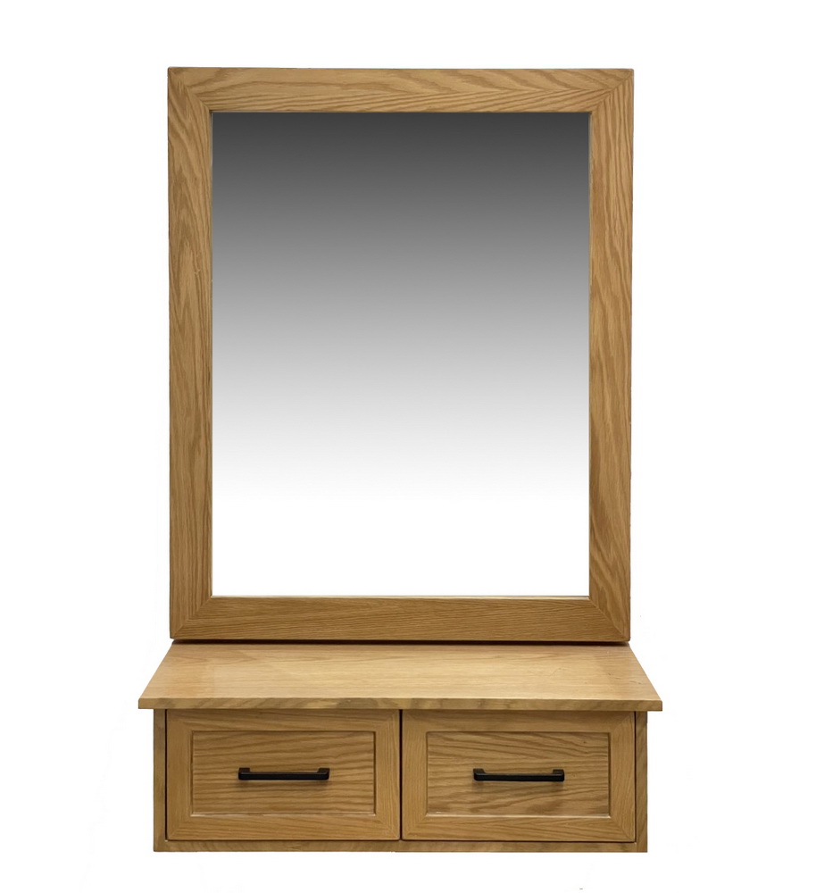 Floating Oak Mirror Dresser 0