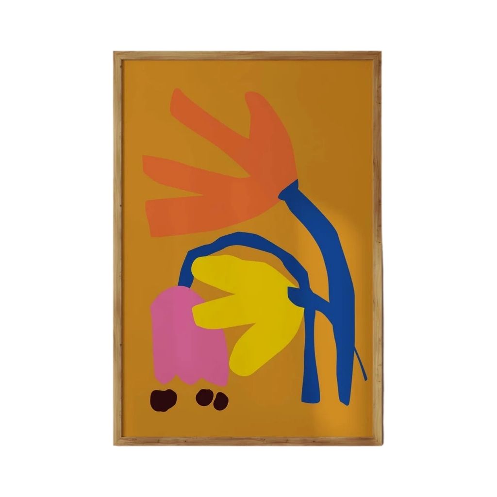 Abstract Botanical Shapes Print – Colorful Modern Wall Art 0