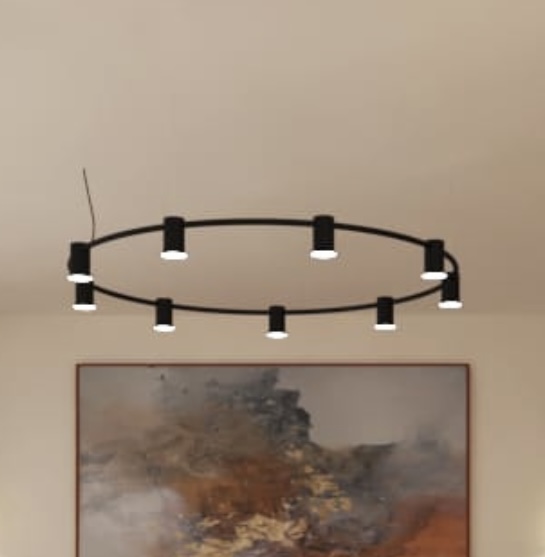 Circular Track light with spots 0